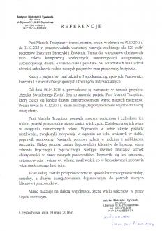 Referencje - Instytut Dietetyki i Żywienia